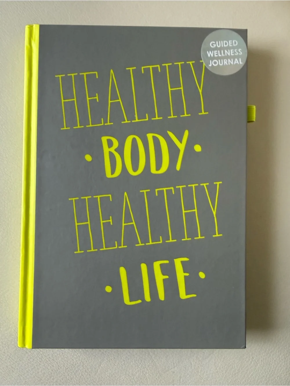 Guided Wellness Journal - Healthy Body Healthy Life - Gray & Neon Yellow